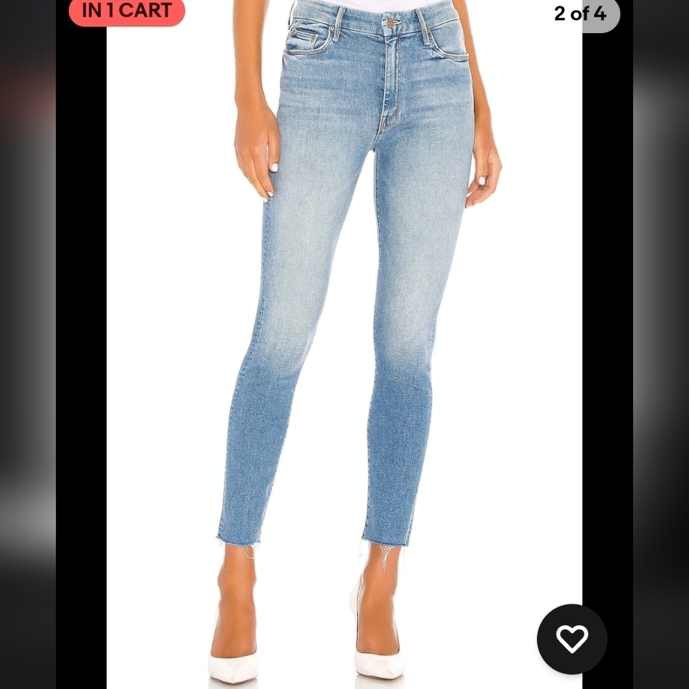 Mother High Waisted Looker Ankle Fray in Shoot To Thrill Size 24 - Picture 2 of 10